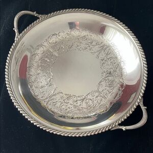 Wilcox Ashley Elegant Silver Plated Serving Tray with Handles